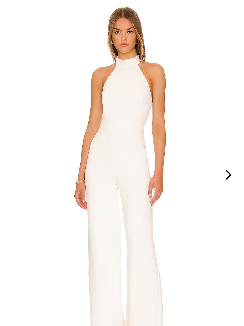 Lovers + Friends Ivory Halter-Neck Wide-Leg Jumpsuit